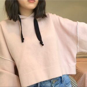 ZARA cropped pink hoodie